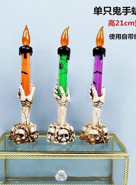 Halloween skeleton candlestick LED candle jack-o-lantern sku