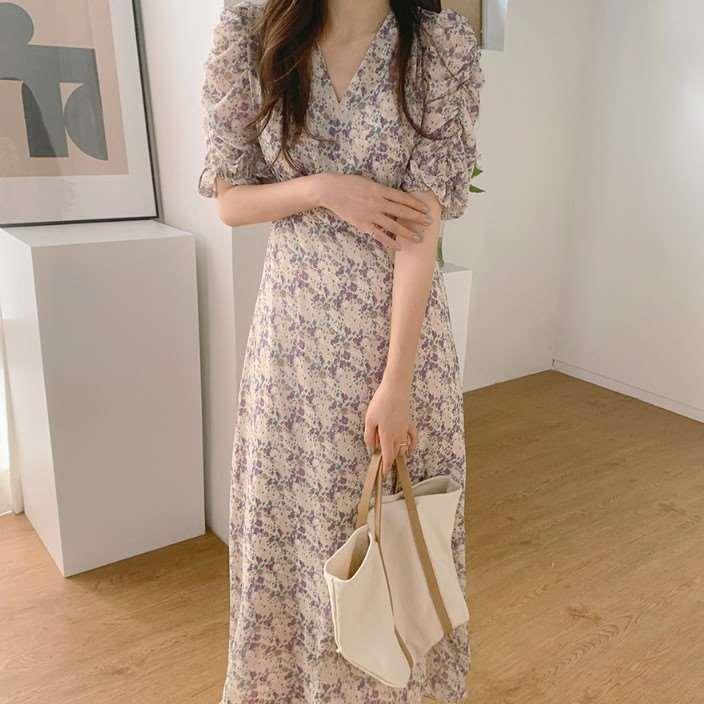 Summer New French Sty Waist Egant Long Dress Gent Sty High-g