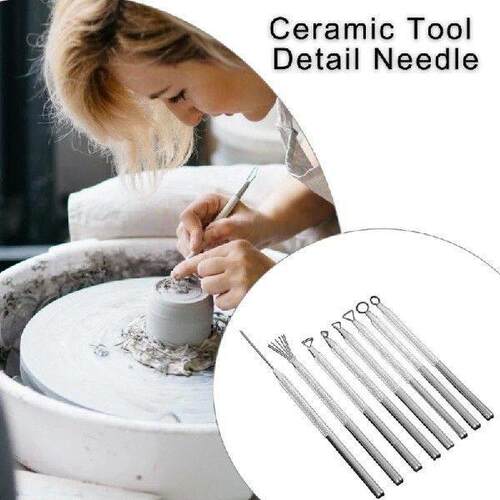 8Pcs Ceramic Pottery Clay Wire Sculpting Tool Wire Tip and