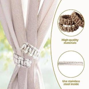 Clip Buckle Vintage Hemp Versatile 2PCS Rope Curtain