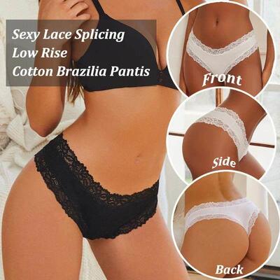 5PCS/Set Women Lace Seamless Cotton Panties Sexy Brazilian P