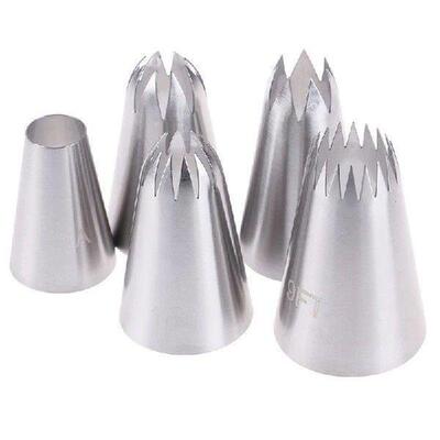 5 Pcs/Set Stainless Steel Pastry Icing Piping Nozzles