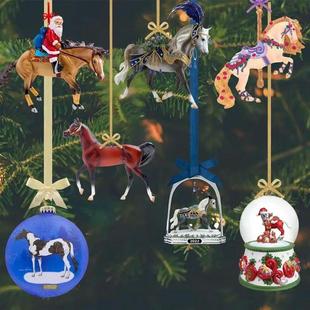 Tree Flat Ornament Acrylic Hanging Horse Christmas