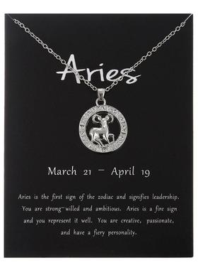 round stereoscopic pendant necklace 十二星座圆形立体吊坠项炼