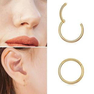 Nose Hoop Septum 1PC Clicker Steel Piercing Hinged Stainless