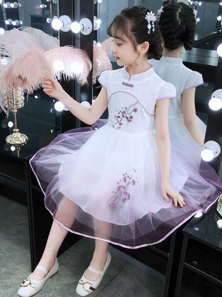 女童连衣裙夏2023新款洋气公主裙汉服儿童超仙小女孩棉质裙子夏季