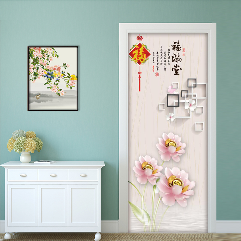 门贴纸整张木门翻新自粘卧室门玻璃门贴纸装饰电梯贴膜墙贴画mt88