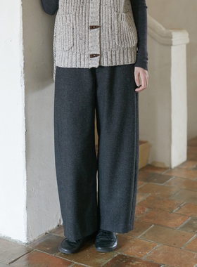 Seams Sense｜秋冬休闲复古显瘦弯刀弧形香蕉羊毛九分裤17184