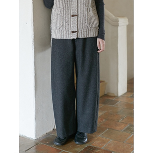 Seams 17184 Sense｜秋冬休闲复古显瘦弯刀弧形香蕉羊毛九分裤