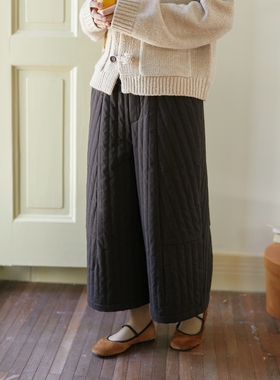 Seams Sense｜冬季简约百搭3M新雪丽绗棉宽松显瘦气球八分裤17190