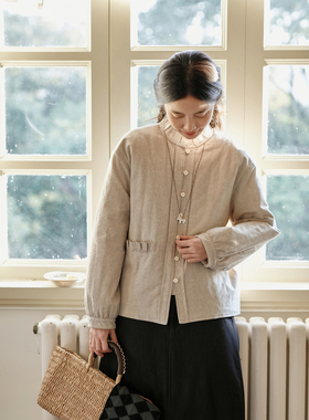 Seams Sense｜秋冬文艺复古木耳边正反两穿3M新雪丽绗棉衬衫01028