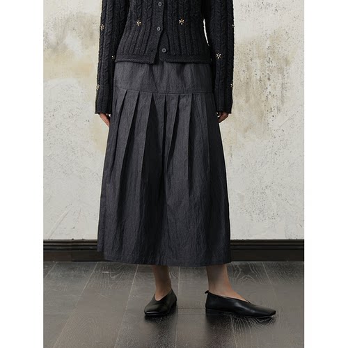 松弛感中长牛仔风半裙