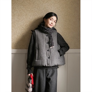 Seams 3M新雪丽棉羊毛马甲01017 Sense｜秋冬复古文艺立领花苞式