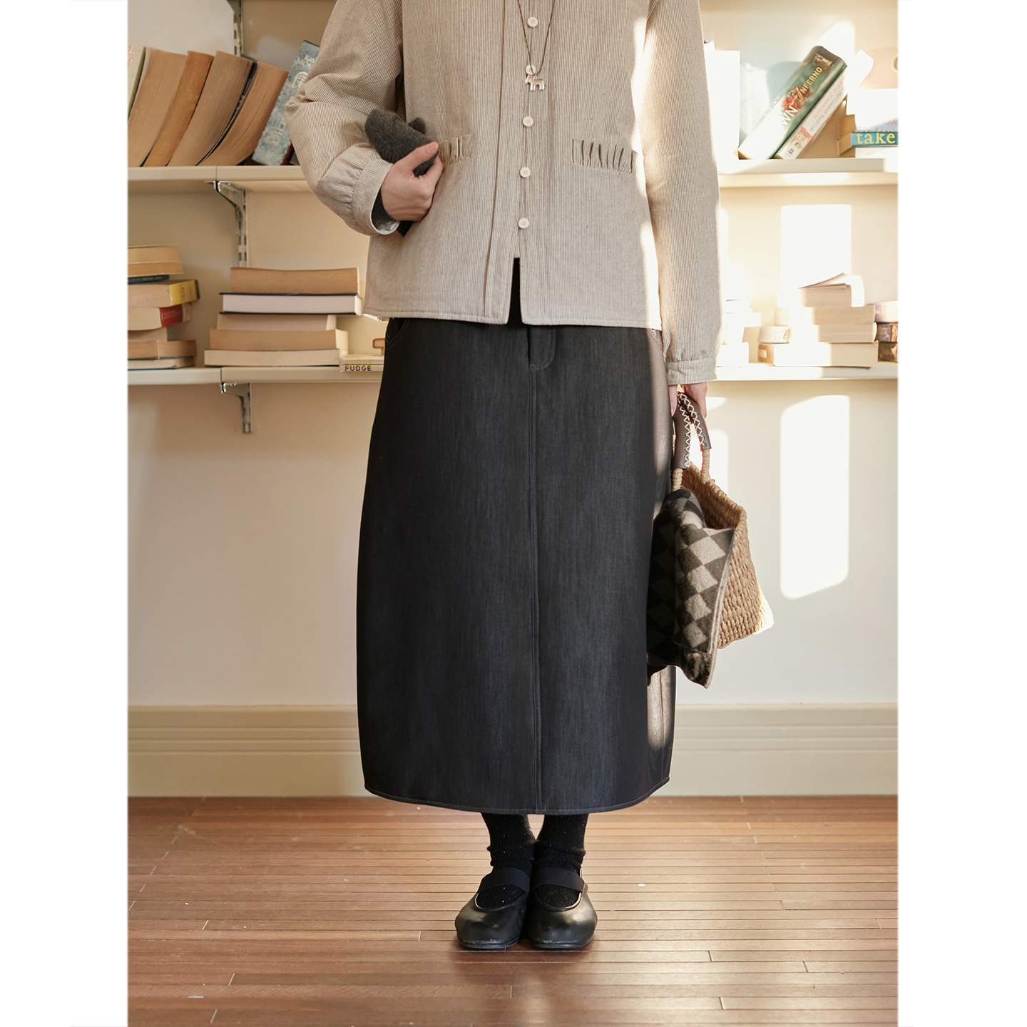 SeamsSense微花苞夹棉半裙