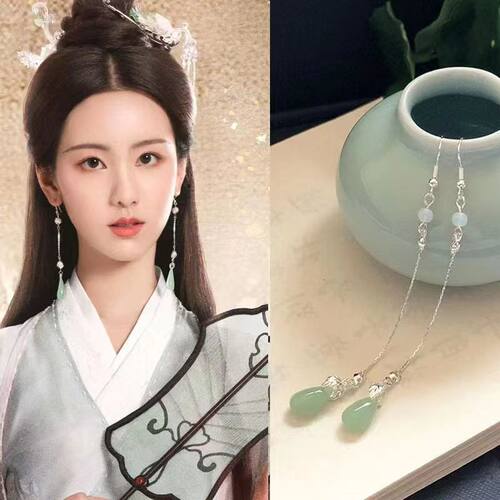 古风耳环流苏耳饰仙女清新琉璃