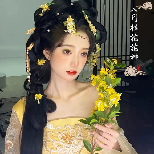 十二花神仿真花假花汉服摄影拍照走秀道具桃花桂花杏牡丹山茶仙女