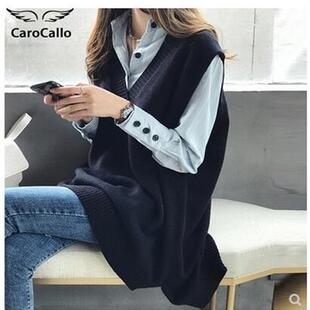 毛衣两件套韩版 衬衫 宽松针织马甲时尚 款 孕妇装 潮妈孕妇套装 春秋款