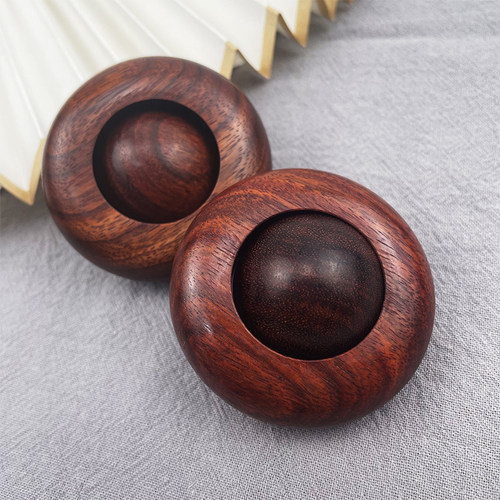 一体光滑手把件红木按摩保健球