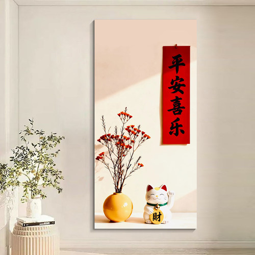 自贴玄关装饰画走廊过道立体墙贴纸壁画客厅入户门遮挡贴画o32