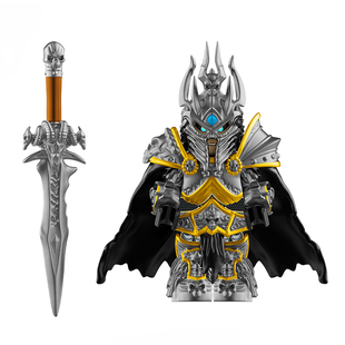 适用乐高魔兽世界巫妖王联盟部落阿尔萨斯军团拼装积木人仔玩具