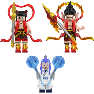 适配乐高魔丸哪吒灵珠敖丙积木人仔拼装玩具敖光敖广结界兽积木