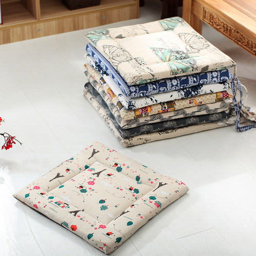 四季棉麻学生办公室凳子坐垫椅垫