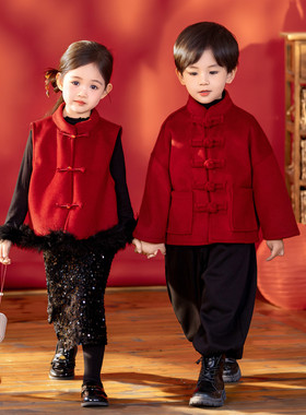 男女宝宝中国风汉服古典洋气春秋季上春山幼儿园国学朗诵服表演服