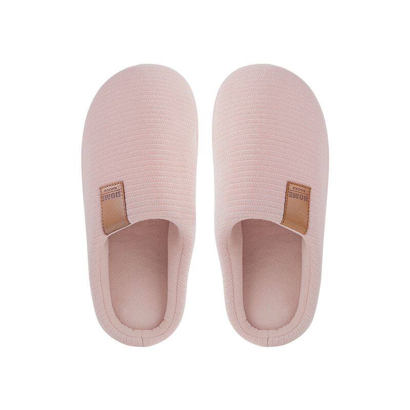 MINISO名创优品针织防滑女士棉拖冬季家居室内男女通用保暖棉拖鞋