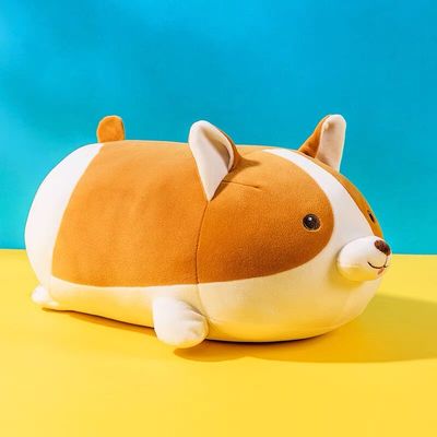 名创优品萌趣柯基趴姿公仔礼物