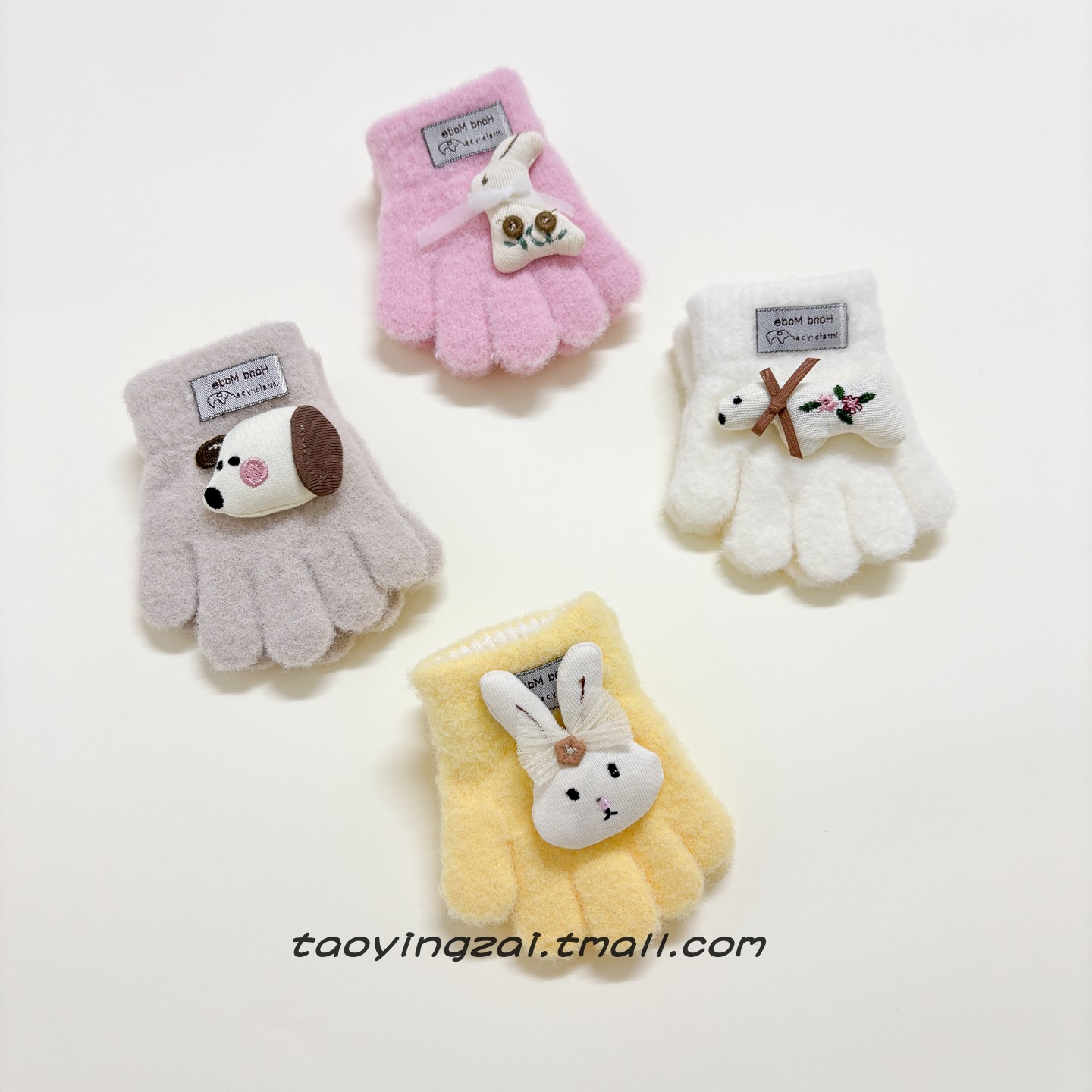 儿童针织毛线手套保暖分指可爱