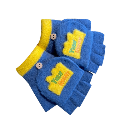 3-18岁男童秋冬时尚保暖半指手套