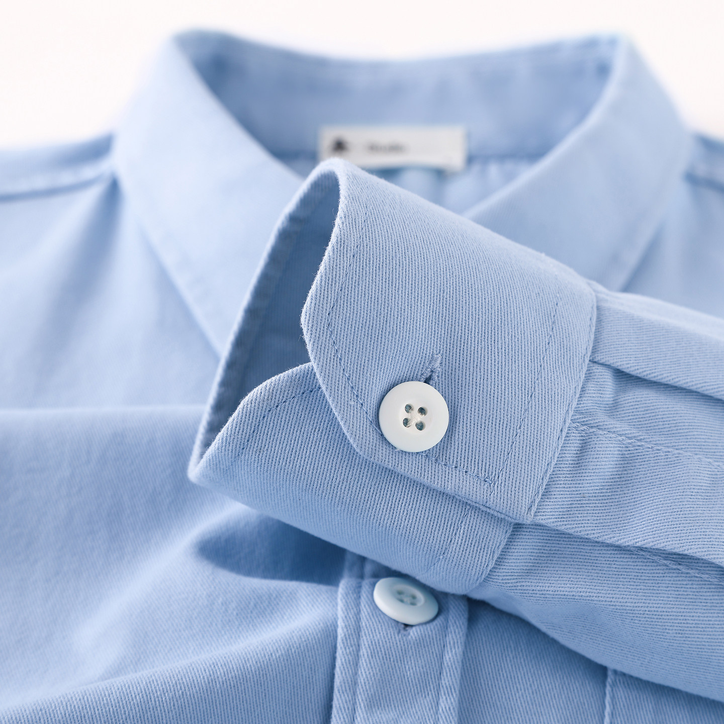 穿出少年感！浅蓝色重磅纯棉长袖工装衬衫男挺括百搭翻领外套女春,男装,衬衫,淘宝优惠券,粉丝福利购,淘宝优惠卷