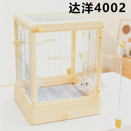 达洋全景不锈钢玻璃鸟笼
