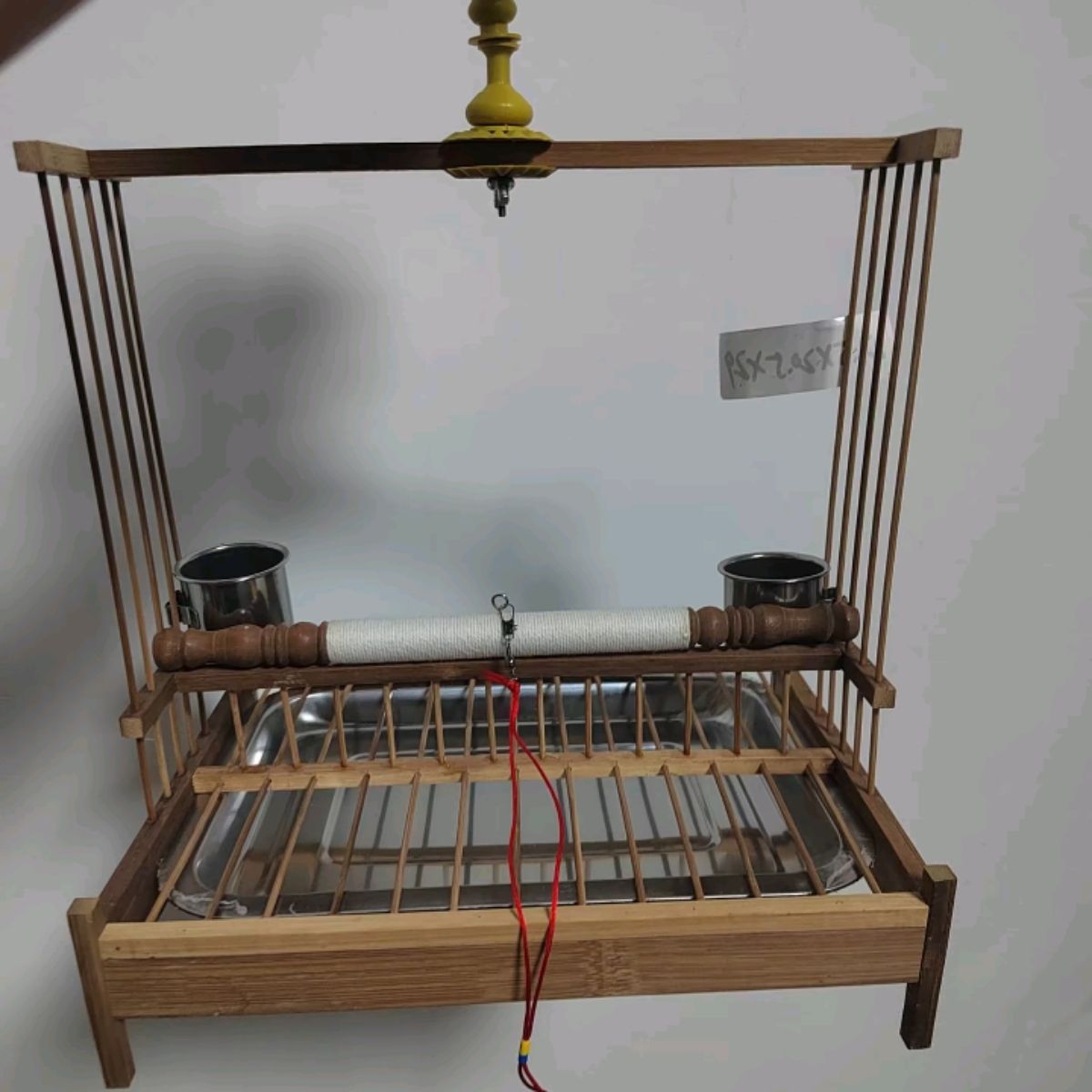 纯手工紫竹子站架鹦鹉玉