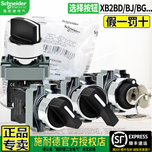正品 BG33C BJ25C 53钥匙二档三位 施耐德XB2选择按钮开关BD21C