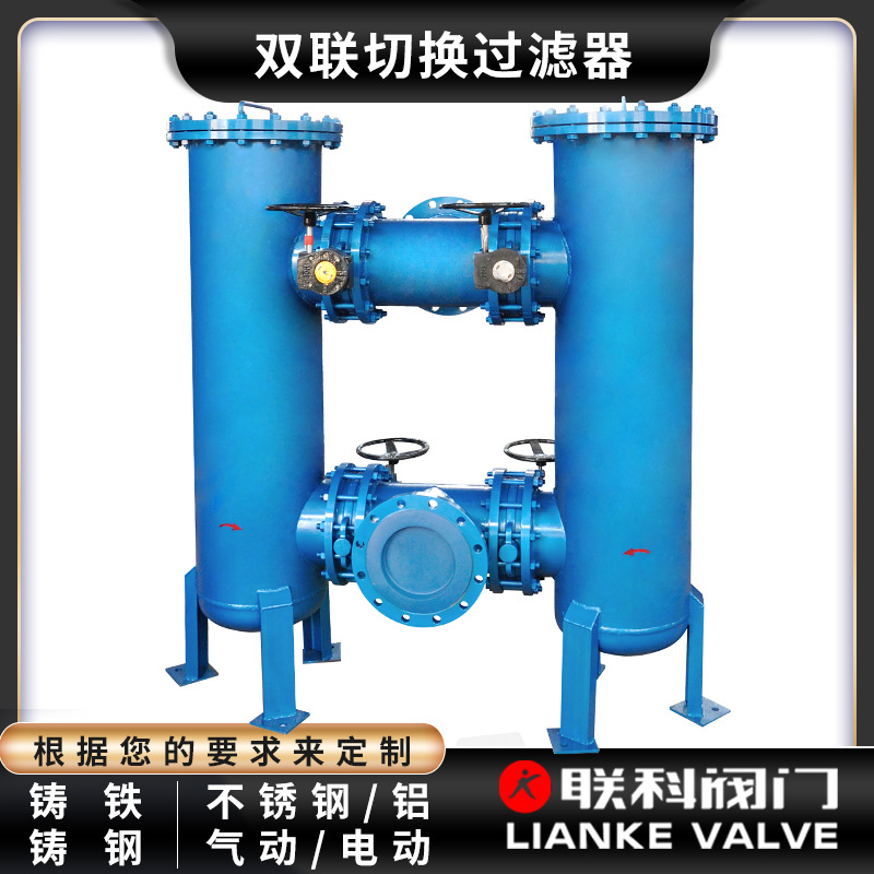 定制双联过滤器SSL按需多介质工业过滤304/PP滤芯dn100按需定制