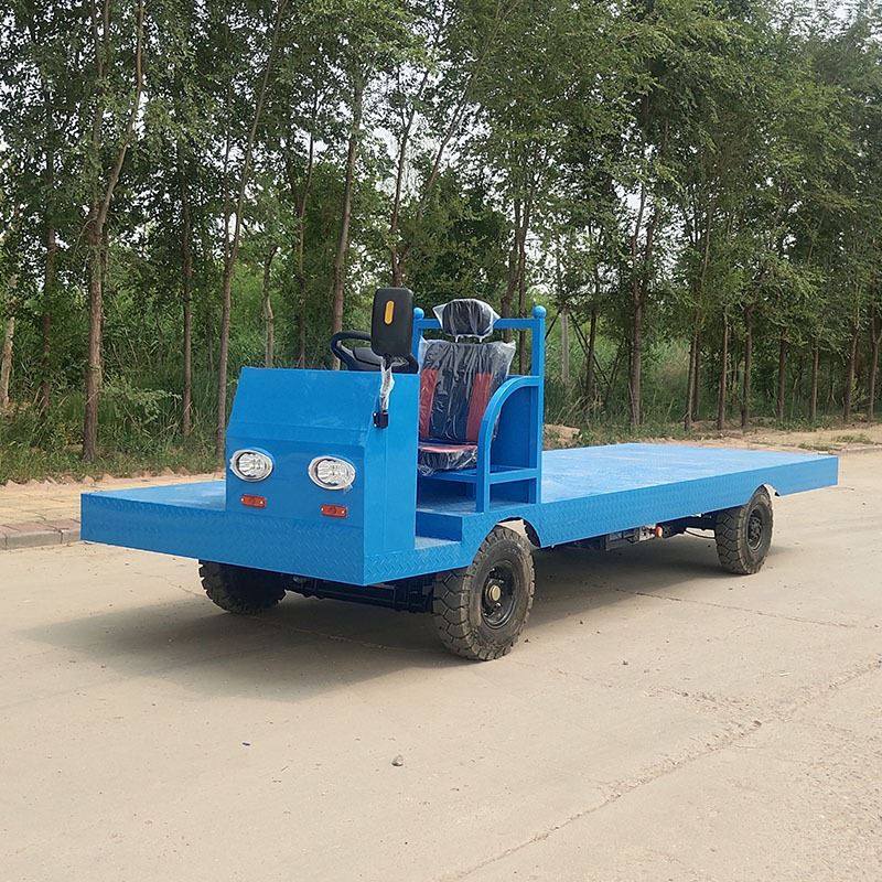 厂区物流搬运大功率牵引周转仓库车间倒货车电动运输四轮平板货车