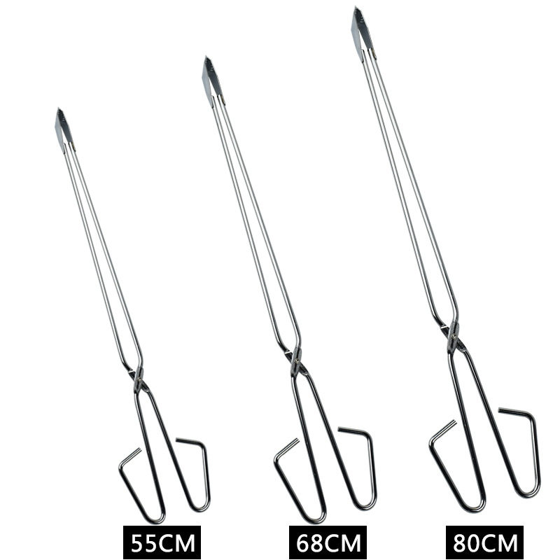 铁质木炭夹子户外烧烤碳夹加长烧火钳家用炉灶生火煤炭扁头取炭夹