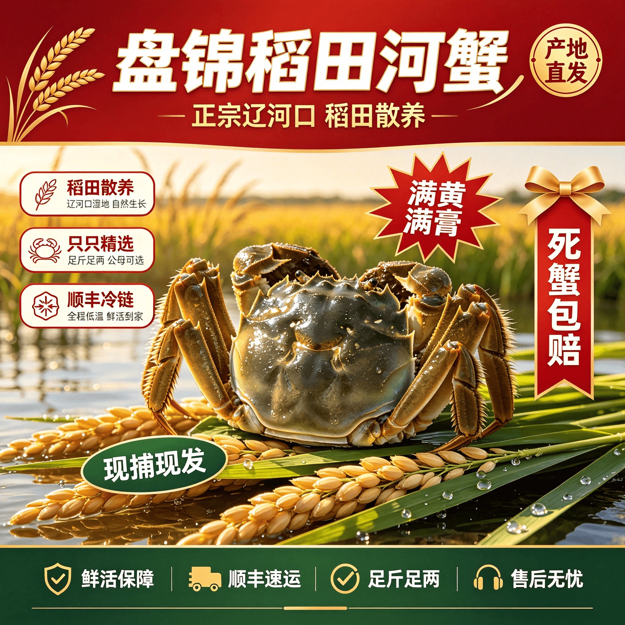 盘锦六月黄鲜活大闸蟹礼盒