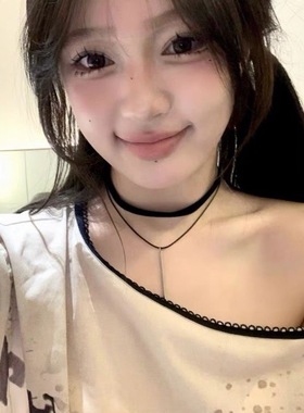 韩系ins黑色丝绒双层颈链冷淡辣妹风chocker简约锁骨项链女