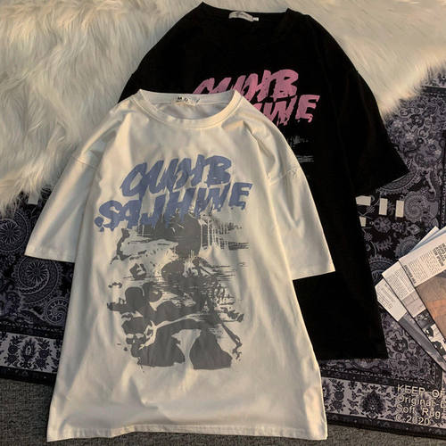 Women Short Sleeve Graphic T-shirt Man Summer Hip Hop Tee St