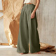 trousers pants women casual Slacks ladies 棉麻宽松阔腿长裤 女