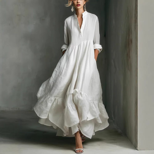 荷叶边女士连衣长裙Lotus leaf edge women's jumpsuit longskirt