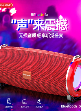 纽曼BT33蓝牙音箱无线音箱便携式户外家用电脑桌面重低音炮小音响
