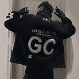 A31/特P138控178秋冬社会小伙炸街GC毛巾绣羊羔毛棉衣外套男黑首2，男装棉衣，星座305B