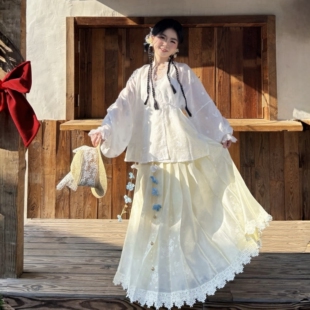 璟衣华裳 原创明制汉服对穿交改良马面裙甜美风春夏女 繁花春序