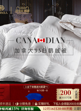 Dolomia加拿大进口95白鹅绒被子保暖冬被被芯加厚羽绒被冬季被芯