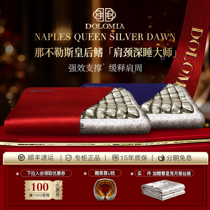 Dolomia那不勒斯凝胶枕头呵护睡眠肩颈强支撑护颈椎成人专用枕芯
