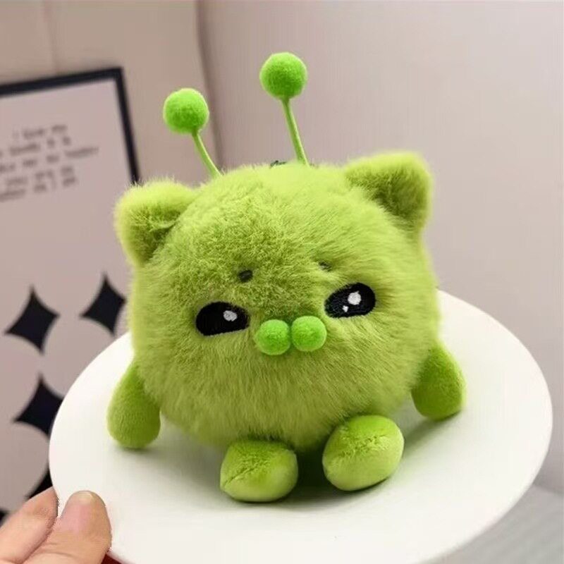 绿色外星猫毛绒挂件搞怪哈吉米