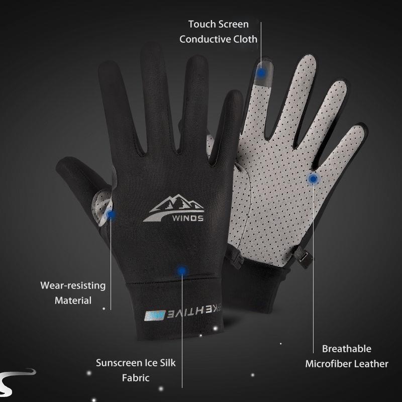 Summer Gloves For Men Cycling Anti UV Women Spring Ice Silk